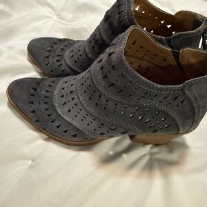 Sofft Perforated Charcoal Ankle Booties